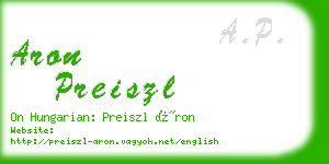 aron preiszl business card